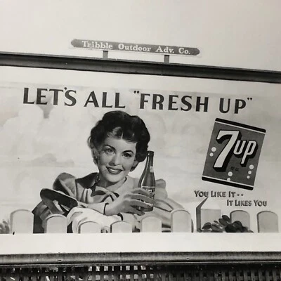 Vintage 7-up Billboard Advertising Photograph Corpus Christi Texas - Image 1 of 4