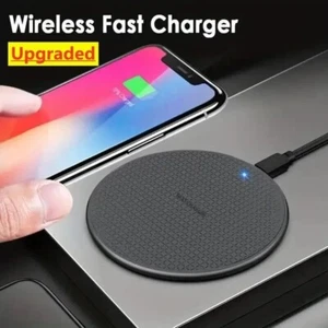 Wireless Charger Pad Stand Desktop Mobile Phone Chargers 10W Fast Charging Dock - Picture 1 of 4