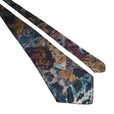 Van Heusen Editions Floral Abstract Pattern Necktie Vintage Men Polyester Gift - Image 1 of 4