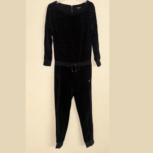 Juicy Couture Leopard Print Cozy Velvet Jumpsuit Size S - Picture 1 of 10