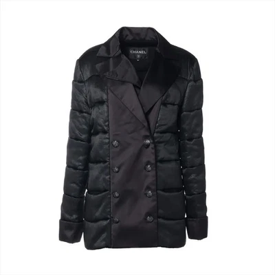 Chanel Coco Mark 18A Chaqueta Aislante Seda 40 Damas Negro P59047V43456 Ancla Foto 1 de 4