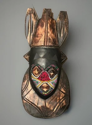 De Colección Ghana Máscara Muelle 1 Importaciones Madera Tallada a Mano Ceremonial África Cuentas Tribal Foto 1 de 4