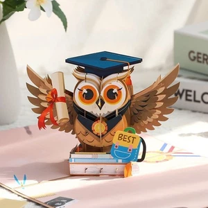 Pop-Up Graduation Card 3D Card Owl for Graduation, Congratulations Passing Exam - Picture 1 of 8
