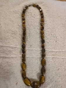 Collana vintage con perline occhio di tigre 29" - Foto 1 di 2