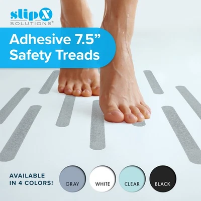 SLIPX SOLUTIONS 7.5" Bath Tub Shower Safety Adhesive Treads Non Slip Strips, 12 Pack, 4 Colors