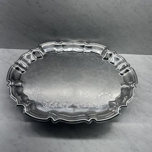 Vintage F.B.Rogers Silver Co.1883 Silverplate Footed Serving Tray 14.5" x 11.5" - Picture 1 of 6