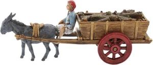 Moranduzzo Carretto con Asino e Legna per Presepe da 6 cm Con - Foto 1 di 5
