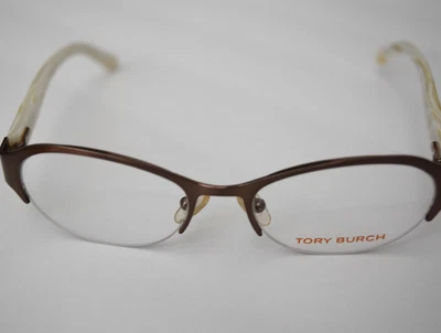 Anteojos Tory Burch marrón beige con montura óptica pequeña TY1033 387 49-17-135 Foto 1 de 4