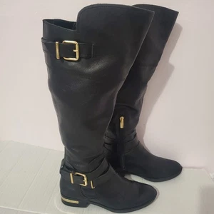 Stivali da equitazione Vince Camuto Prestinta in pelle nera larghi al polpaccio alti 6,5 m equitazione - Foto 1 di 17