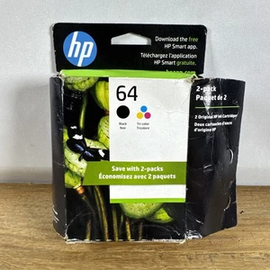 HP 64 Schwarz & Dreifarbig Original OEM Tintenpatrone 2er-Pack - Offener Karton - Bild 1 von 6