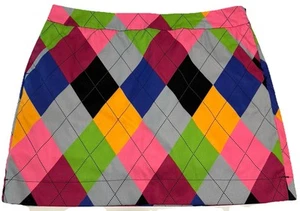 Loudmouth Donna Taglia 16 Tennis Golf Pickleball Skort Colorato All Over Cerniera - Foto 1 di 9