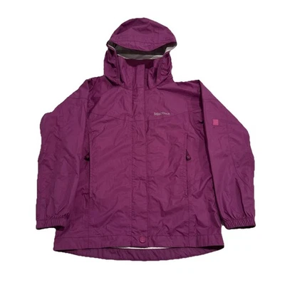 Chaqueta de lluvia Marmot para niñas pequeña Precip con capucha púrpura Foto 1 de 4