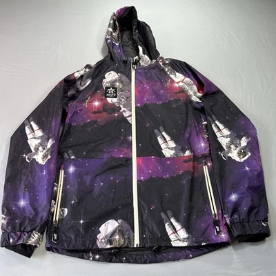 Neff Jacket Mens Medium Astronaut Space Galaxy Print Hooded Full Zip Polyester - Image 1 of 4