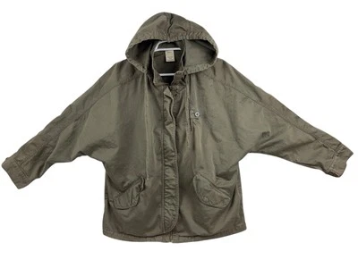Chaqueta anorak recortada oliva VINCE para mujer capucha extraíble tareas utilitarias granero talla S Foto 1 de 4