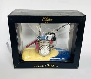 Vintage Elgin Mini Clock Fishing Bucket & rod limited edition ( C1) - Picture 1 of 7