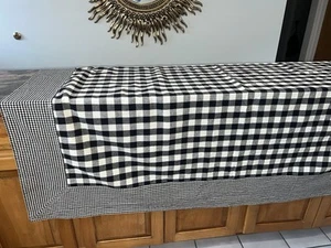 FABULOUS MODERN FARMHOUSE BLACK&WHITE CHECK TABLECLOTH~68” X 51” - Picture 1 of 2