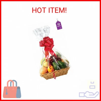 Bolsas grandes de cesta de celofán transparente, paquete de 10 - manualidades púrpuras Foto 1 de 2