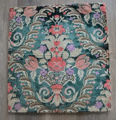 Fragmento material de tela siglo XVIII Gevona Cisele historia mansión Orange Grove 26" Foto 1 de 4