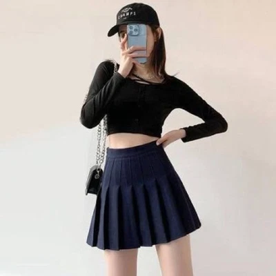 Mini Falda Tenis IZOD Vintage Plisada Golf Azul Marino Cintura Alta Cremallera Talla 10 Foto 1 de 4