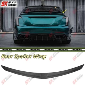 Fits Cadillac CT5 20-25 Forged Carbon Fiber/Glossy Black Rear Trunk Spoiler Wing - Imagen 1 de 27