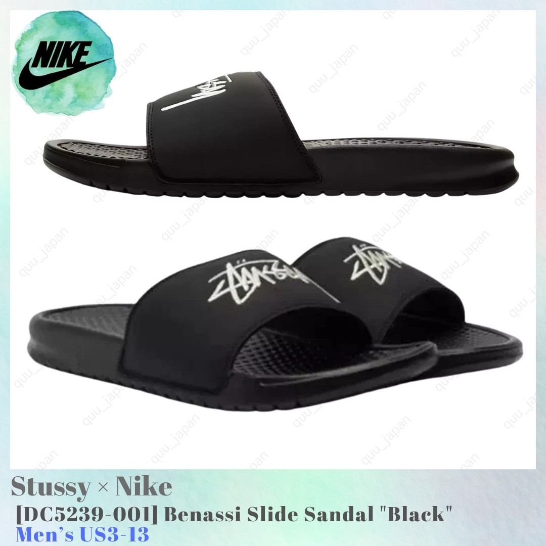 STUSSY × NIKE BENASSI 25センチ 2020 NIKE x STUSSY ~EMBROIDERED LOGO~ BENASSI SLIDE 7~BLACK