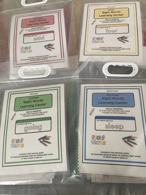 Cuatro juegos completos de aprendizaje de palabras a la vista con bolsas de almacenamiento de aprendizaje a orillas del lago Foto 1 de 4