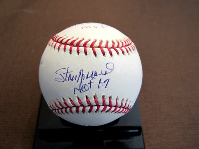 STAN MUSIAL 1949 MVP STL CARDINALS HOF STAT SIGNED AUTO BASEBALL PSA/DNA BEAUTY - Image 1 of 4