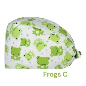Work Cap Medical Chef Painter Unisex Cotton OSFM “Frogs C” 🐸 - Picture 1 of 8