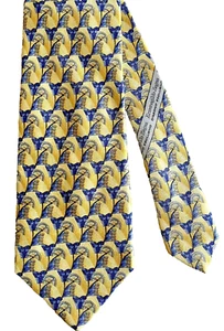 Ermenegildo Zegna Krawatte Gelb Blau Abstrakte Kunst Krawatte Seide Professional Italy - Bild 1 von 6