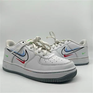 Nike Air Force 1 Low Multi Swoosh bianche scarpe da ginnastica taglia UK 5 donna bambini GS - Foto 1 di 17