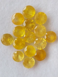 6 Mm, 10 pcs Natural Yellow Sapphire Round Shape Faceted Cut Stone - Picture 1 of 8