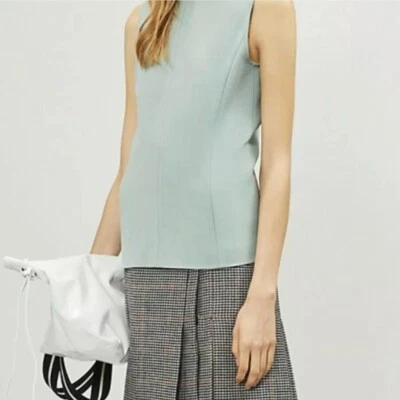 Camiseta sin mangas Joseph Sage verde cuello redondo $350, ajuste a medida, talla L (40) Foto 1 de 4