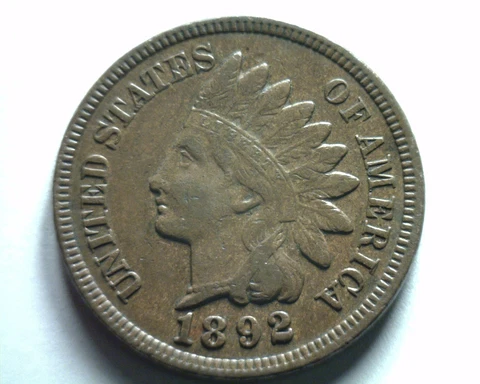 1892 INDIAN CENT PENNY EXTRA FINE XF EXTREMELY FINE EF NICE ORIGINAL COIN Cover