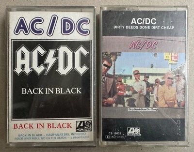 AC/DC - Cassette PAIR Back In Black (SPANISH-ENGLISH) + Dirty Deeds (USA) - Image 1 of 4