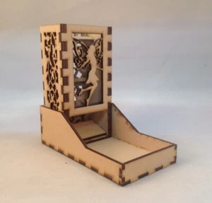 Fairy Dice Tower and Tray Clear Acrylic Window COMPACT DESIGN Laser Cut MDF - Picture 1 of 6