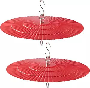 11.2" Metal Bird Feeder Rain Guard 2 Pack, Red Dome Shield Cover Umbrella Shade - Picture 1 of 12