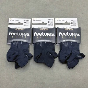 3 Pairs Feetures Elite ULTRA LIGHT No Show Tab Socks Size M black unisex - Picture 1 of 2
