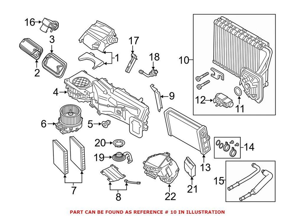 Genuine OEM A/C Evaporator Core Front for BMW 64119361707 - Image 1 of 1