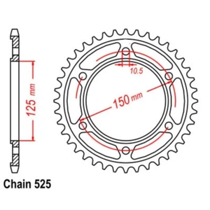 SuperSprox Rear Sprocket 46T for KTM 1290 SUPER ADVENTURE R 2017-2021 >525 - Picture 1 of 1