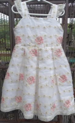 Girl's Size 5 JANIE & JACK Special Occasion Dress, roses embroidered - Image 1 of 4