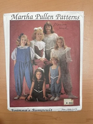 Martha Pullen Pattern Joanna Jumpsuit Child 2 to 16 Adult S M L Cut Vintage - Image 1 of 3