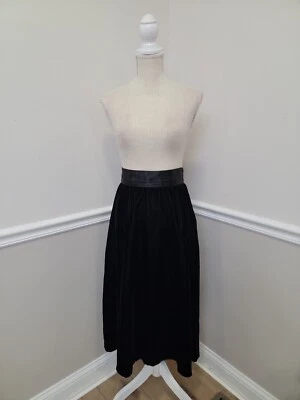 Винтажная вечерняя юбка 80-х Gunne Sax Jessica McClintock бархатная/с карманами/Midi/Blac - Изображение 1 из 4