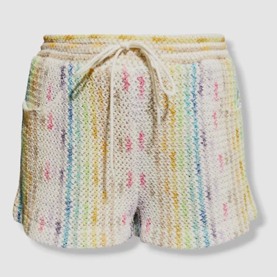 $392 Pantalones Cortos Anna Sui Para Mujer Beige Tejido Cintura Elástica Talla M Foto 1 de 3