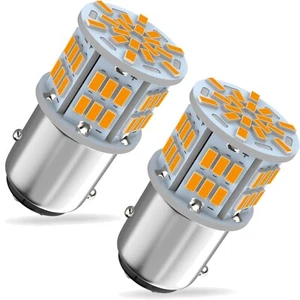 2PCS 1157 LED Amber Light Bulbs - Universal Fit for Brake/Tail Light (12V-24V) - Picture 1 of 1