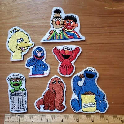 Sesame Street Iron on Patches, Big Bird, Elmo, Cookie Monster, Grover, Oscar - Image 1 of 4
