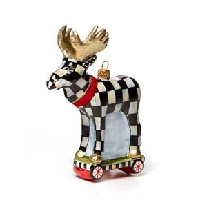 MACKENZIE-CHILDS Christmas Ornament MOOSE ON THE LOOSE 53913-2148 - Picture 1 of 10