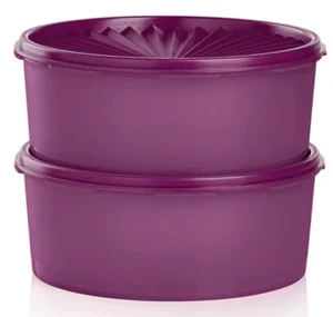 Tupperware Servalier Bote de Galletas Púrpura 7.5 Tazas 1.4L JUEGO 4 piezas Apilable NUEVO - Imagen 1 de 3
