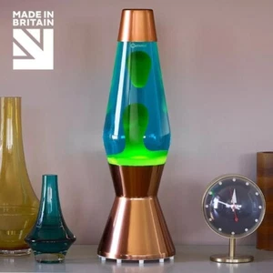 Kupfer Lavalampe von Mathmos blau grün Lava rosegold Wohndeko Retro - Bild 1 von 1