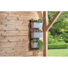 Vertical Planter Grid Galvanized-Finish Outdoor Garden Yard Wall Home Decor 3Pcs