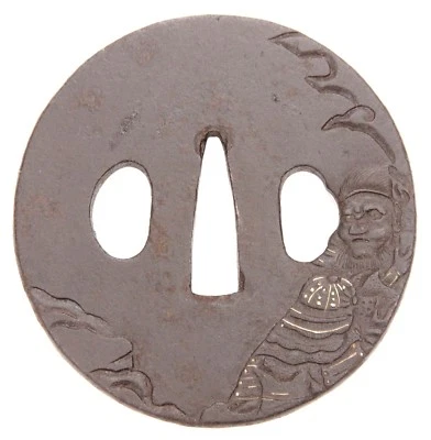 Antiguo Guardia de Espada Koshirae de Hierro Tsuba Japonés Generales Chinos Edo Katana Antiguo Foto 1 de 4